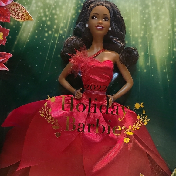 Barbie Signature 2022 Holiday Doll with Dark Brown Hair, Collectible Ser… - Picture 3 of 3